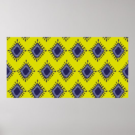 Stilvoll modernes Ikat-Stamm nahtloses Muster Poster (Vorne)