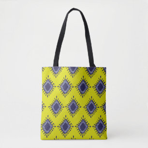 Stilvoll modernes Ikat-Stamm nahtloses Muster Tasche