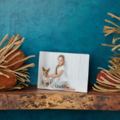 Stilvoll Modernes Personalisiertes Foto Monogram Fotoplatte (Seite)