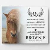 Stilvoll Modernes Pferd Foto Memorial Pet Loss Fotoplatte (Vorderseite)