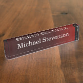 Stilvoll Modernes Red Elegant Namplate Namensplakette (Seite)