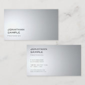 Stilvoll Modernes, Schlichtes Silber Beruflich Visitenkarte (Vorne/Hinten)