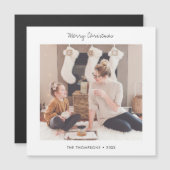 Stilvoll Modernes Weihnachtsfoto-Kartenmagnet Magnetkarte (Vorne/Hinten)