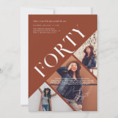 Stilvoll modernisiert | 40. Geburtstag 3 Foto Einladung (Vorderseite)