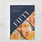 Stilvoll modernisiert | 50. Geburtstag 3 Foto Einladung (Vorderseite)
