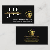 Stilvoll mongram Gold Placard Border Contractor Visitenkarte (Vorne/Hinten)