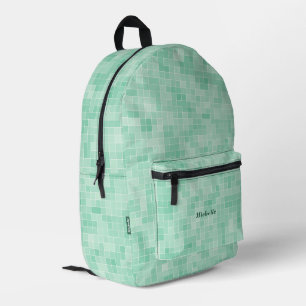 Stilvoll Mosaik Tiles Pastel Green Bedruckter Rucksack