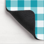 Stilvoll Mousepad, Aquamariner Karo Gingham Mousepad (Ecke)