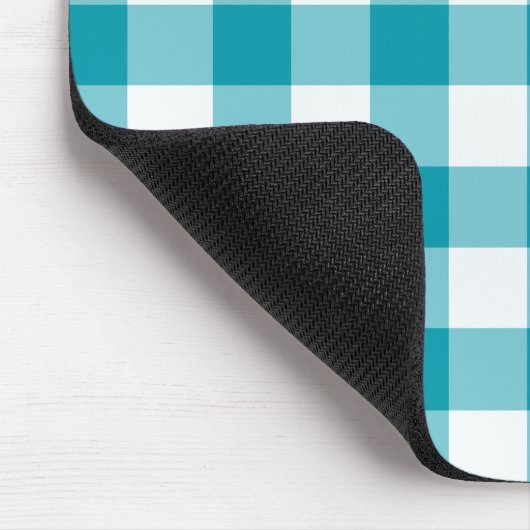 Stilvoll Mousepad, Aquamariner Karo Gingham Mousepad (Ecke)