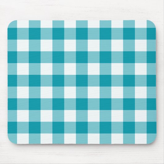 Stilvoll Mousepad, Aquamariner Karo Gingham Mousepad (Vorne)