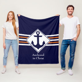 Stilvoll NAUTICAL | In Christus verankert Fleecedecke