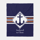 Stilvoll NAUTICAL | In Christus verankert Fleecedecke (Vorderseite)