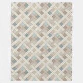 Stilvoll neutraler geometrischer Komfort Elfenbein Fleecedecke (Vorderseite)