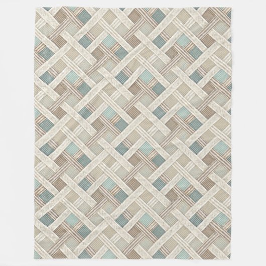 Stilvoll neutraler geometrischer Komfort Elfenbein Fleecedecke (Vorderseite)