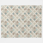 Stilvoll neutraler geometrischer Komfort Elfenbein Fleecedecke (Vorderseite (Horizontal))
