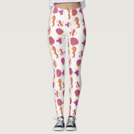 Stilvoll Niedliches, farbenfrohes Meeresleben unte Leggings