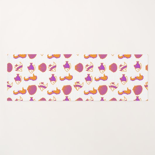 Stilvoll Niedliches, farbenfrohes Meeresleben unte Yogamatte (Vorderseite (Horizontal))