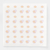 Stilvoll Niedliches rosa Schaf mit Wolkenmuster Serviette (Vorderseite)