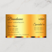 Stilvoll Orange Glamour mit Logo Beruflich Visitenkarte (Rückseite)