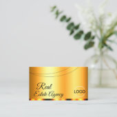 Stilvoll Orange Glamour mit Logo Beruflich Visitenkarte (Stehend Vorderseite)