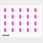 Stilvoll orchid Aquarell Rosa Hochzeitsticker Runder Aufkleber (Blatt)