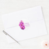 Stilvoll orchid Aquarell Rosa Hochzeitsticker Runder Aufkleber (Umschlag)