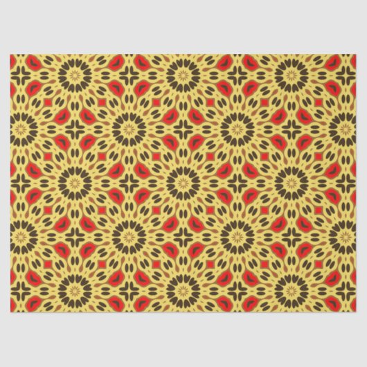 Stilvoll orientalisch-farbiges Mosaikmuster Seidenpapier (Vorderseite)