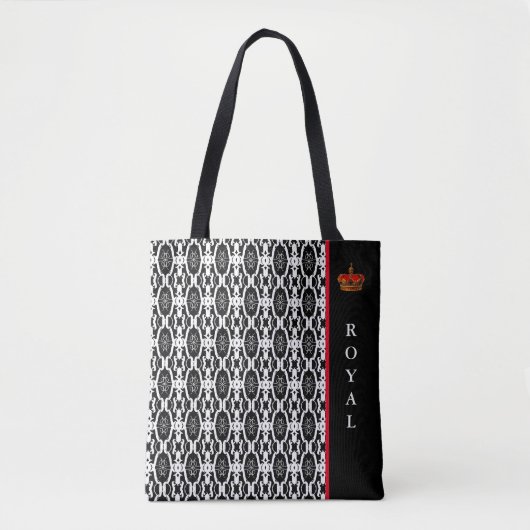 Stilvoll ovale geometrische Form in schwarz-weiß Tasche (Vorderseite)