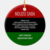 Stilvoll personalisiert NGUZO SABA Happy Kwanzaa Keramik Ornament (Hinten)