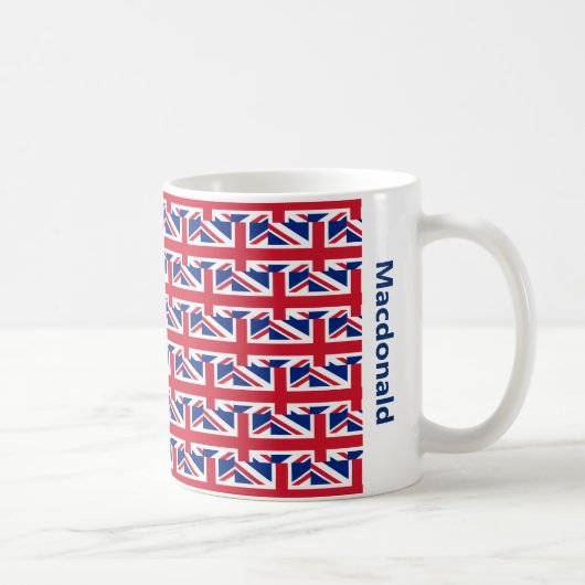 Stilvoll Personalisierter Union Jack Kaffeetasse (Rechts)