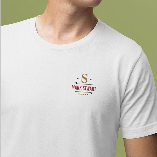 Stilvoll Personalisiertes Golf Player Logo Weiß T-Shirt