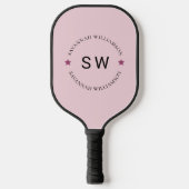 Stilvoll personalisiertes Monogramm rosa Pickleball Schläger (Vorderseite)