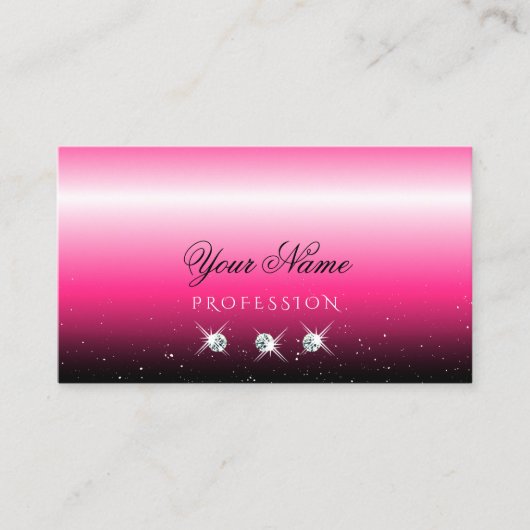 Stilvoll Pink Black Ombre Sparkle Diamonds Luxury Visitenkarte (Vorderseite)
