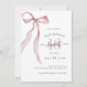 Stilvoll Pink Coquette Bow Sweet 16 Geburtstag Einladung (Vorderseite)