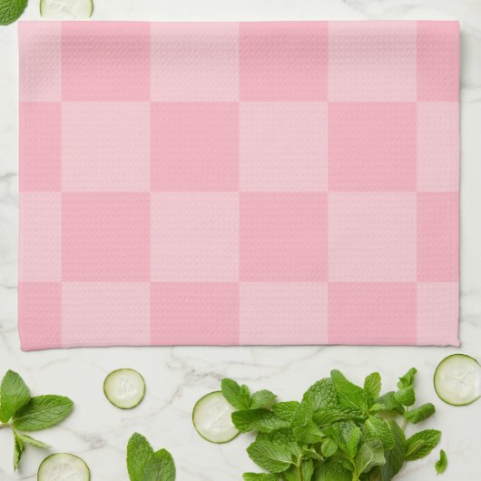 Stilvoll Pink Gingham Checkered Geschirrtuch (Gefaltet)