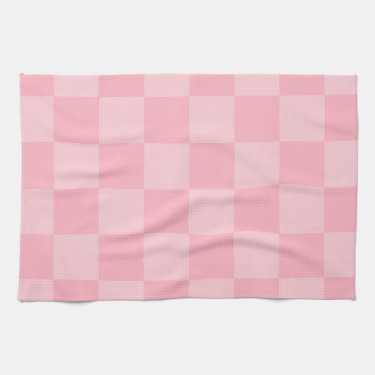 Stilvoll Pink Gingham Checkered Geschirrtuch (Horizontal)