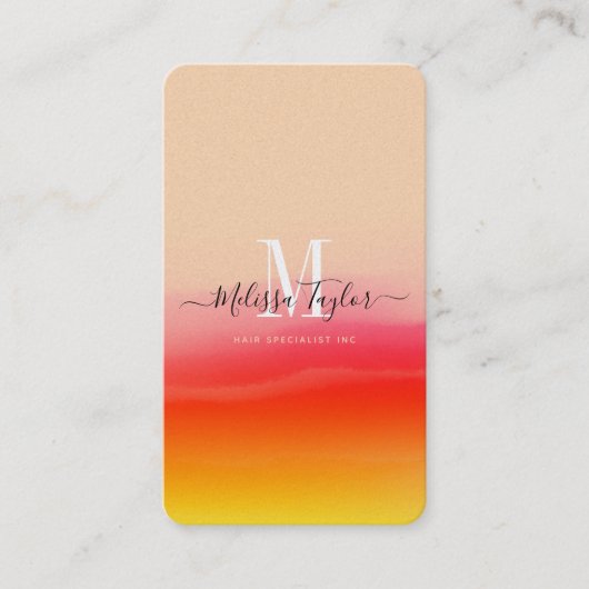 Stilvoll Pink Gold Abstrakt Mit Monogramm Holograf Visitenkarte (Vorderseite)