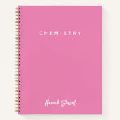 Stilvoll pink Minimalistisch Girly Student Notizblock (Vorderseite)
