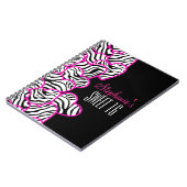 Stilvoll Pink Sweet 16 Zebra Herzdesign Name Notizblock (Linke Seite)