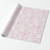 Stilvoll Pink Tulip Floral Muster Girly Chic Geschenkpapier (Ungerollt)