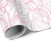 Stilvoll Pink Tulip Floral Muster Girly Chic Geschenkpapier (Rolleneckpunkt)