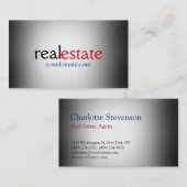 Stilvoll Real Anwesen Agent Trendy Beruflich Gray Visitenkarte (Vorne/Hinten)