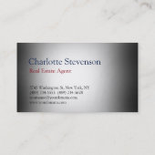 Stilvoll Real Anwesen Agent Trendy Beruflich Gray Visitenkarte (Rückseite)
