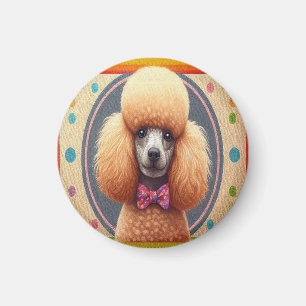 Stilvoll realistisch Niedlicher Poodle Dog farbenf Magnet