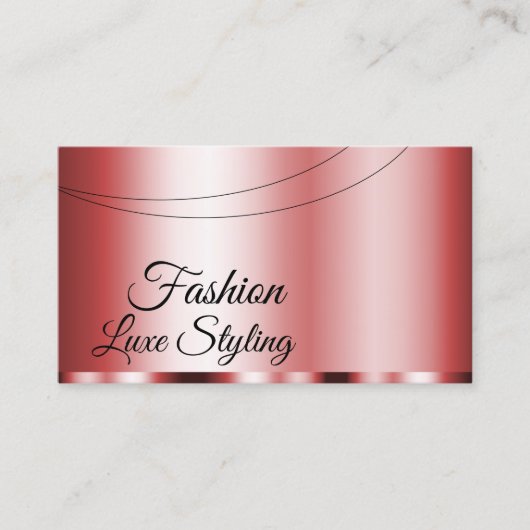 Stilvoll Red Chic Glamour mit Foto Beruflich Visitenkarte (Vorderseite)