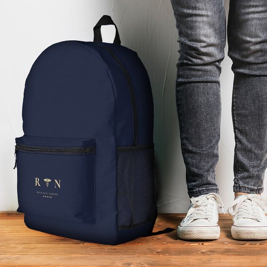 Stilvoll registrierter Krankenschwester RN Monogra Bedruckter Rucksack