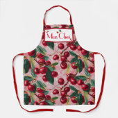 Stilvoll Retro 'Cherry Pop' Rosa Personalisiert Schürze (Vorderseite)