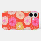 Stilvoll Retro Dahlia florales Muster Rosa Rosa Case-Mate iPhone Hülle (Rückseite (Horizontal))