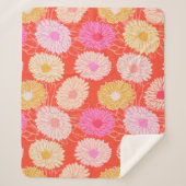 Stilvoll Retro Dahlia florales Muster Rosa Rosa Sherpadecke (Vorderseite)