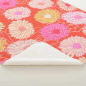 Stilvoll Retro Dahlia florales Muster Rosa Rosa Sherpadecke (3/4)